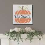 Pumpkin family name framed +$6.00
