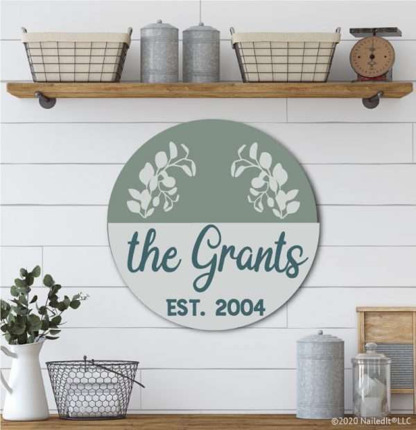 R5353B Half Circle Eucalyptus Name