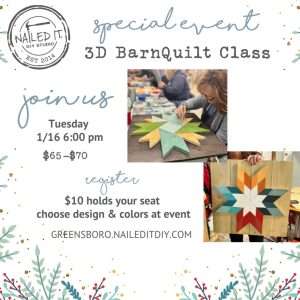 3D BarnQuilt class 1/16