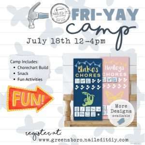 Chore Chart Fri-yay camp 7/18
