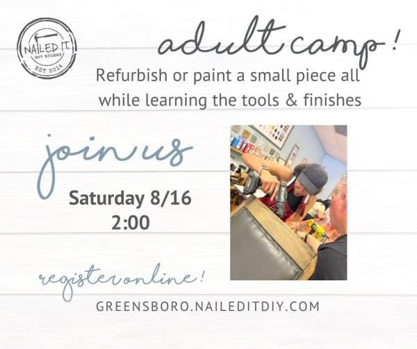 Adult Furniture Refurbishment Camp 8/16