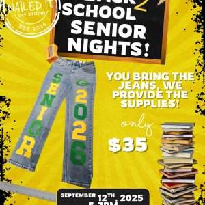 Back to School Senior Night Jean Painting 9/12